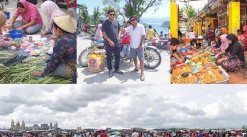 Aktivitas masyarakat dan suasana pasar tradisional di Aceh.